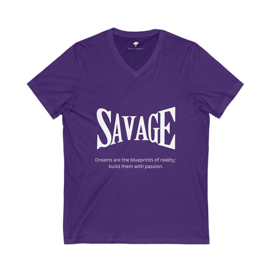 Savage Unisex Jersey Short Sleeve V-Neck Tee